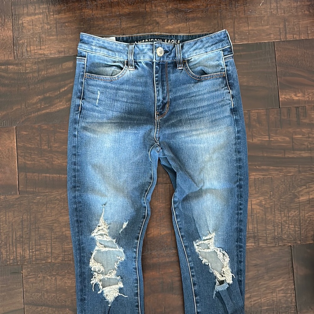 American Eagle ripped skinny jeans
